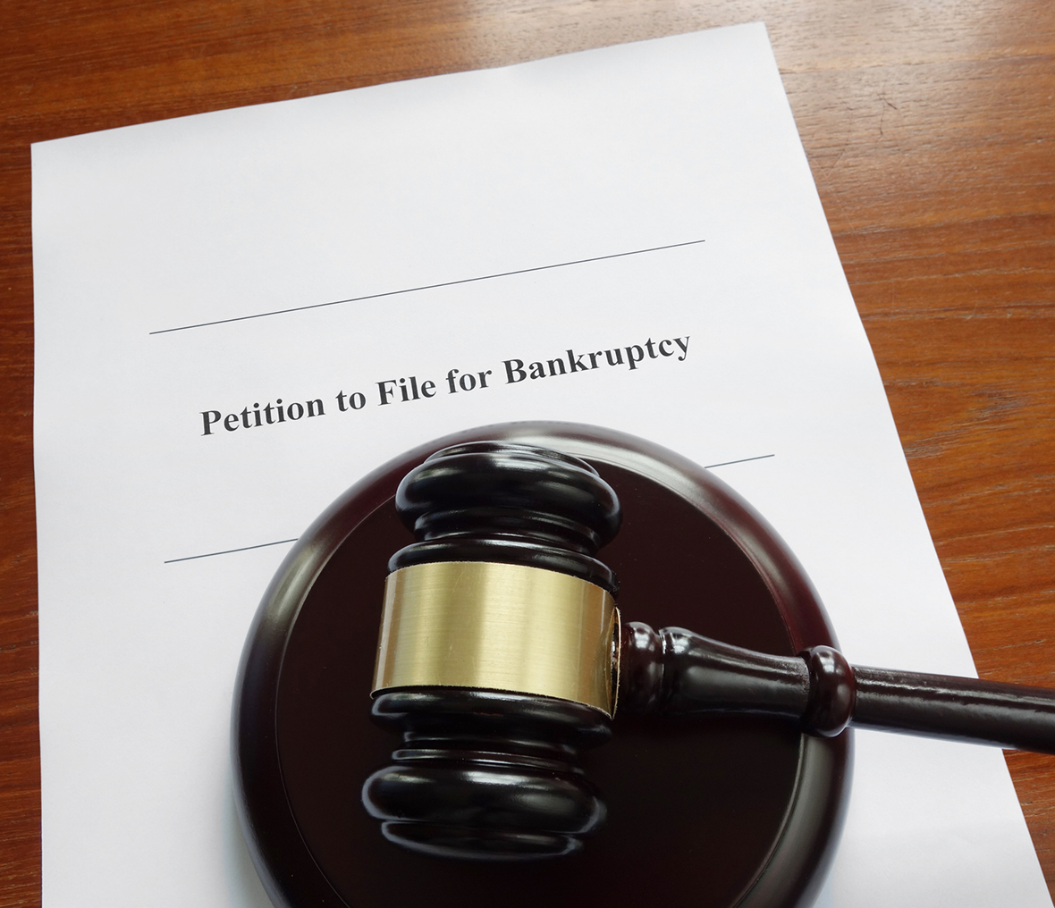 Legal document with gavel on desk
