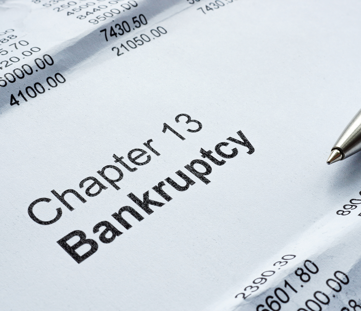 Financial document showing Chapter 13 filing